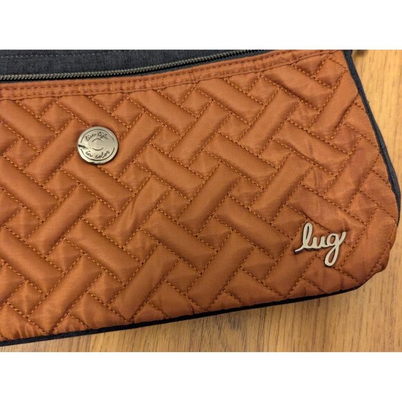 Lug Pirouette Crossbody Bag In Amber Brown With Quilted Design Adjustable Strap - Picture 2 of 8